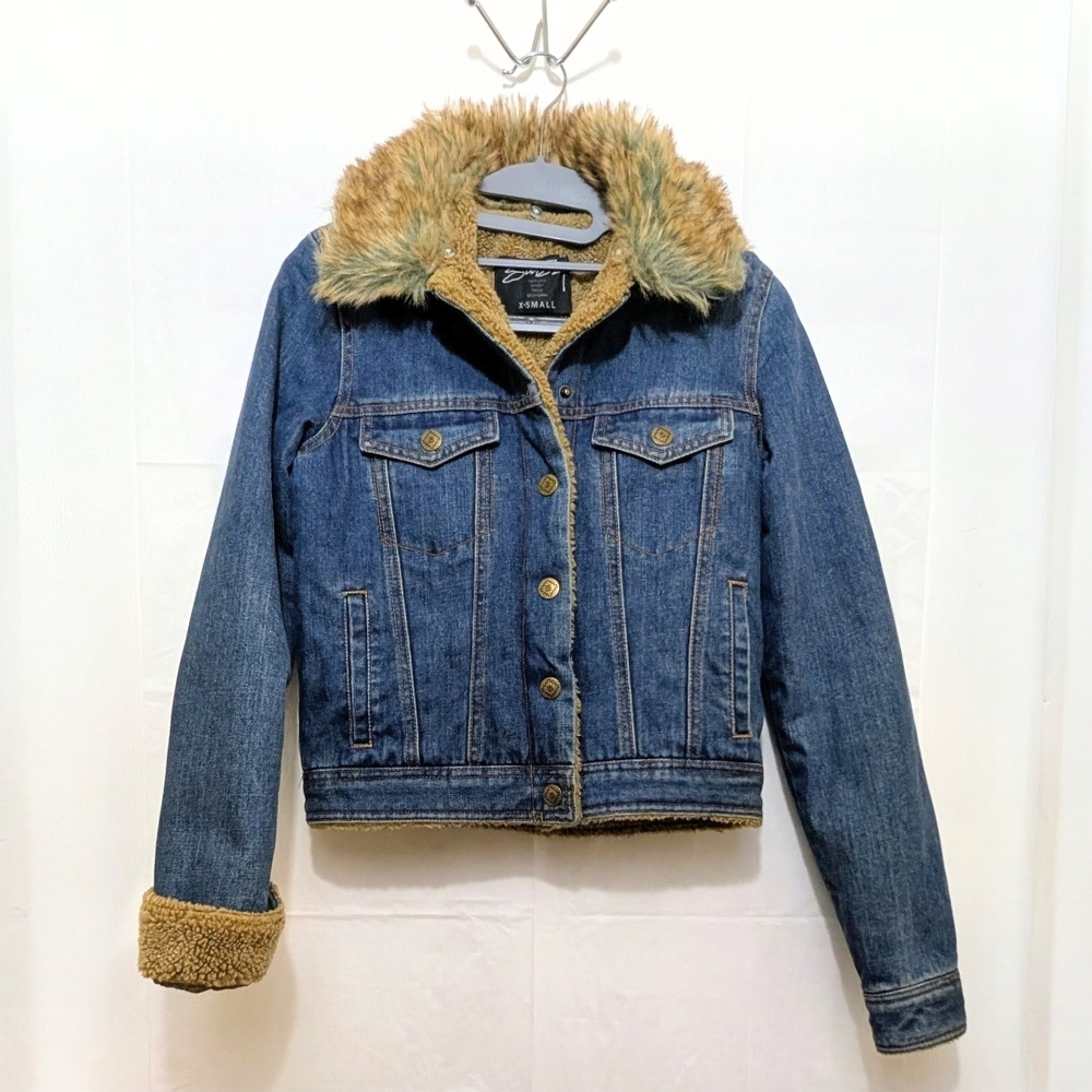 Stüssy Denim Jacket With Detachable Fur Collar